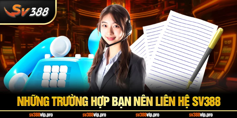 Những trường hợp bạn nên liên hệ SV388